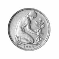 Deutschland / 50 Pfennig /  erhältlich mit Jahrgangswunsch / rodinierte Silberkette auf Wunsch 49,-€